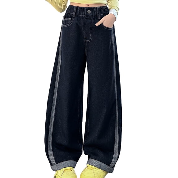 YUEHUA jeans for girls 7/8, Girls Casual Pants For Everyday Wear Comfortable Fixed Fit Design With T Shirts Ideal For Ages 4 15 Machine Washable Spring And Autumn Outfits