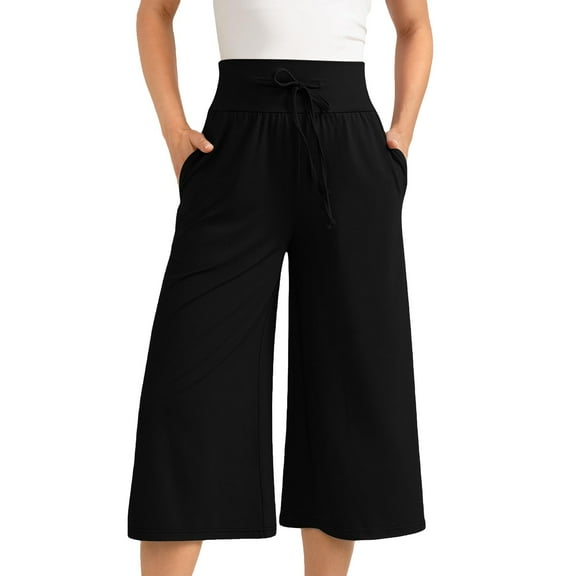 YUEJUIR Flare Pants for Women Women's Casual Sports Wide Leg Pants High Waisted Hip Lift Yoga Fitness Running Capri Pants Ropa Para Mujer Black Flare Leggings (Black,XXL)