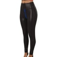 thumbnail image 1 of YUEJUIR Flared Leggings Women's Yoga Pants Leather Solid Color Open Zipper Yoga Sports High Waist Slim Fit Pants Bell Bottom Leggings Black Leggings Black Yoga Pants for Women (Blue,M), 1 of 4