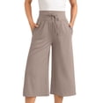 thumbnail image 1 of YUEJUIR Gym Leggings for Women Women's Casual Sports Wide Leg Pants High Waisted Hip Lift Yoga Fitness Running Capri Pants Pantalones Para Mujer Gym Clothes for Woman (Gray,XL), 1 of 5