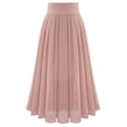 thumbnail image 1 of YUEJUIR Hip Waist Maxi Skirts Women Chiffion Skirt Sexy Long Lace Up High Waist Women's Party Skirt (Pink,XXXL), 1 of 4