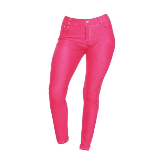 YUEJUIR Jeans Women Color Candy Pencil Pants Casual Base Small Foot Jeans Thin Stretchy Jeans for Women Mid Rise Jeans for Women (Hot Pink,M)