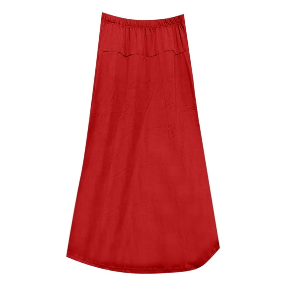 YUEJUIR Long Skirts for Women Women's Summer High Waist Personalized Print Flared Pants Midi Skirt Women's Skirts Boho Skirt (Red,M)