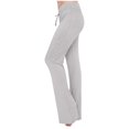 thumbnail image 1 of YUEJUIR Pants for Women Women's Yoga Wear Drawstring Micro Pants Dance Pants Exercise Yoga Wide Leg Pants Pants Bell Bottom Leggings Flare Pants Plus Size Clothes for Women (Gray,S), 1 of 5