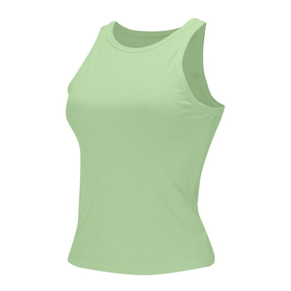 YUEJUIR Plus Size Tank Tops for Women Sleeveless Tank Top Blouse Women Racerback Slim Top Knit Ribbed Shirt Women's Blouse Womens Summer Tank Tops Summer Tank Tops for Women (Green2,S)