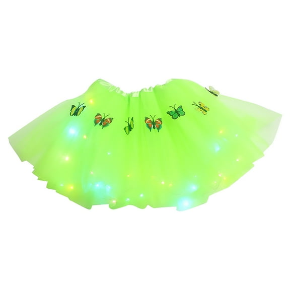 YUEJUIR Rainbow Tutu Adult Tutu Nepotism Light Glowing Sequin Skirt Fluffy Skirt Butterfly Light Skirt Adult Tutu Tulle Skirt Princess Tutu (GN2,one Size)