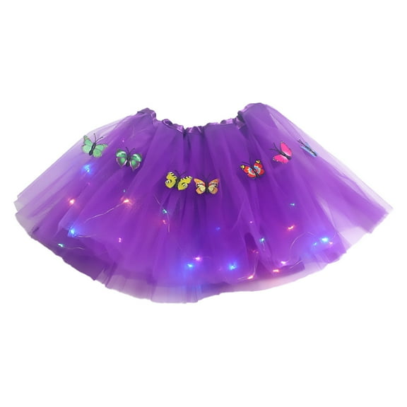 YUEJUIR Rainbow Tutu Adult Tutu Nepotism Light Glowing Sequin Skirt Fluffy Skirt Butterfly Light Skirt Adult Tutu Tulle Skirt Princess Tutu (PP1,one Size)