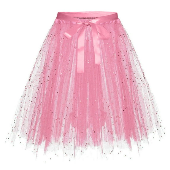 YUEJUIR Rainbow Tutu Women's Tulle Tutu Skirt 3 Layered Party Dance Running Elastic Tutu Skirts Well Adult Tutu Tulle Skirt Princess Tutu (RD2,M)