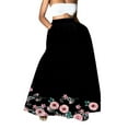 thumbnail image 1 of YUEJUIR Skirts for Women Women Floral Print Skirt High Waist Party Beach Pocket Long Maxi Skirt Long Skirt Linen Skirts for Women (Black,S), 1 of 5