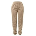 thumbnail image 1 of YUEJUIR Slacks for Women Women's Casual Solid Pocket Pants High Waist Elastic Band Pants Womens Work Pants Workout Pants Women Lightweight Pants Women (Khaki,XXL), 1 of 4
