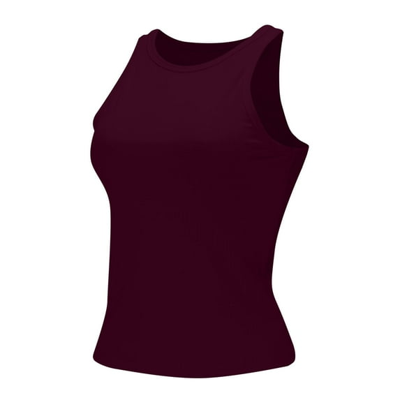 YUEJUIR Tank Top Sleeveless Tank Top Blouse Women Racerback Slim Top Knit Ribbed Shirt Women's Blouse Tanks for Women Womens Shirts (Red2,L)