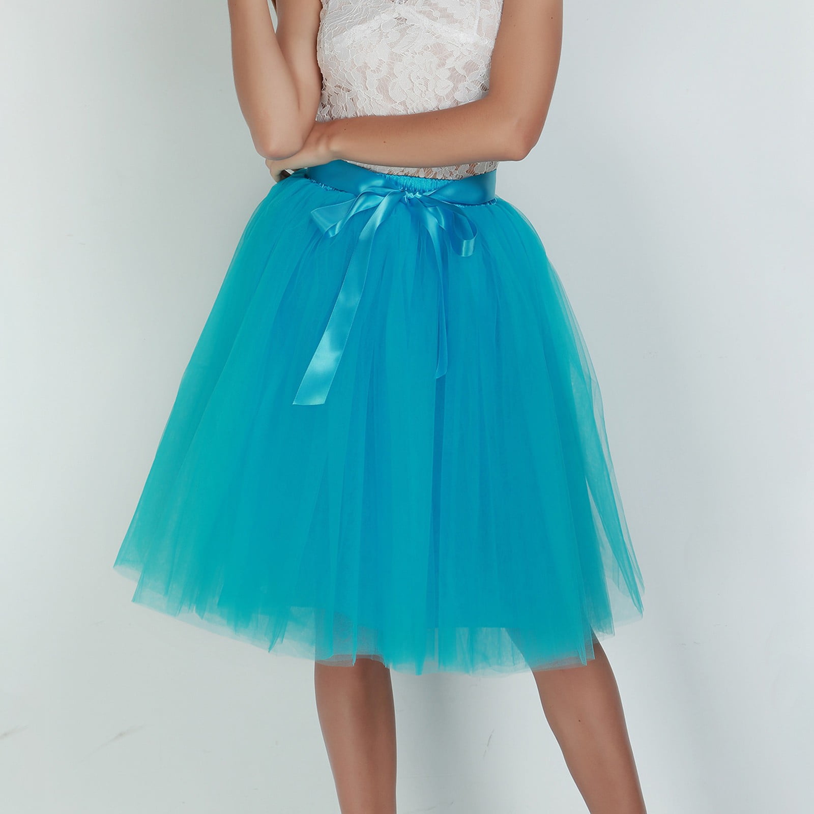 YUEJUIR Tulle Skirt Carnevale New Women Tulle Skirts Knee Length Long