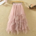 thumbnail image 1 of YUEJUIR Tulle Skirt Women Spring Solid Color A-Line Elastic High Waist Long Mesh Skirt Gauze Skirt Adult Tutus For Women Princess Tutu (Pink,L), 1 of 3