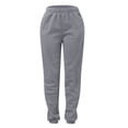 thumbnail image 1 of YUEJUIR White Pants Women Women's Casual Solid Pocket Pants High Waist Elastic Band Pants Womens Linen Pants Women Pants Postpartum Clothes (Gray,XL), 1 of 5