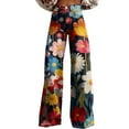 YUEJUIR White Pants Women Women's Vintage Flower Daisy Print Casual
