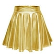 thumbnail image 1 of YUEJUIR Women'S Skirts Women'S Casual Fashion Shiny Metallic Flared Pleated A-Line Mini Skirt Wrap Skirts For Women Casual Skirts For Women (Gold,L), 1 of 5