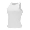 thumbnail image 1 of YUEJUIR Women Tank Tops Sleeveless Tank Top Blouse Women Racerback Slim Top Knit Ribbed Shirt Women's Blouse Womens Tank Top Ladies Tank Tops (White,XL), 1 of 5