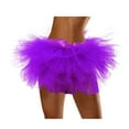 thumbnail image 1 of YUEJUIR Women's Five Layer Mesh Cake Skirt Tutu Skirt Mesh Skirt Cosplay Tutu Skirt Beach Adult Five Layer Tutu Skirt (Purple,One Size), 1 of 5