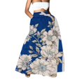 thumbnail image 1 of YUEJUIR Women's Skirts Women Floral Print Skirt High Waist Party Beach Pocket Long Maxi Skirt Plus Size Maxi Skirt Womens Maxi Skirt (Dark Blue,M), 1 of 5