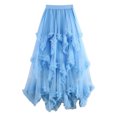 thumbnail image 1 of YUEJUIR Women's Tulle Skirt Ruffle Multilayer Mesh A Line Tier Tutu Prom Wedding Long Tulle Skirts (Blue,One Size), 1 of 6