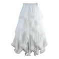 thumbnail image 1 of YUEJUIR Women's Tulle Skirt Ruffle Multilayer Mesh A Line Tier Tutu Prom Wedding Long Tulle Skirts (White,One Size), 1 of 6