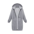 thumbnail image 1 of YUEJUIR Women's Zip Up Hoodies Oversized Fleece Long Tunic Sweatshirts Casual Long Sleeve 2024 Fall Hoodie Jacket Coat (Gray,XXXXXL), 1 of 4