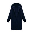 thumbnail image 1 of YUEJUIR Women's Zip Up Hoodies Oversized Fleece Long Tunic Sweatshirts Casual Long Sleeve 2024 Fall Hoodie Jacket Coat (Navy Blue,L), 1 of 4