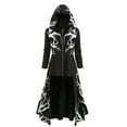 thumbnail image 1 of YUEJUIR Womens Cape Hooded Cardigans Cloak Long Solid Open Front Poncho Outwear(Black,L), 1 of 7