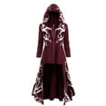 thumbnail image 1 of YUEJUIR Womens Cape Hooded Cardigans Cloak Long Solid Open Front Poncho Outwear(Red,XXXXXL), 1 of 7