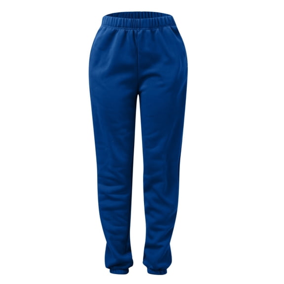 YUEJUIR Womens Dress Pants Women's Casual Solid Pocket Pants High Waist Elastic Band Pants White Pants Harem Pants Women Postpartum Clothes (Blue,XXXL)