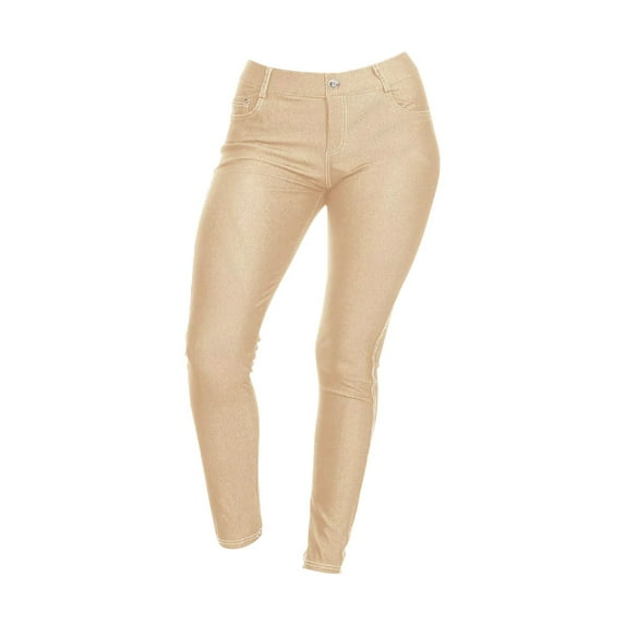 YUEJUIR Womens Jeans Women Color Candy Pencil Pants Casual Base Small Foot Jeans Thin Flare Jeans for Women Women Apparel (Khaki,XXL)