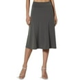 thumbnail image 1 of YUEJUIR Womens Skirts Women'S Summer Casual High Waisted Soft A Line Skirt With Solid Color Knee Length Skirt Plus Size Maxi Skirt Womens Maxi Skirt (Dark Gray,M), 1 of 6