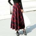 thumbnail image 1 of YUEJUIR Womens Skirts Womens High Elastic Waist Maxi A-Line Plaid Winter Warm Flare Long Ankle Skirt Floral Maxi Skirt Boho Skirt (Red,XXL), 1 of 6