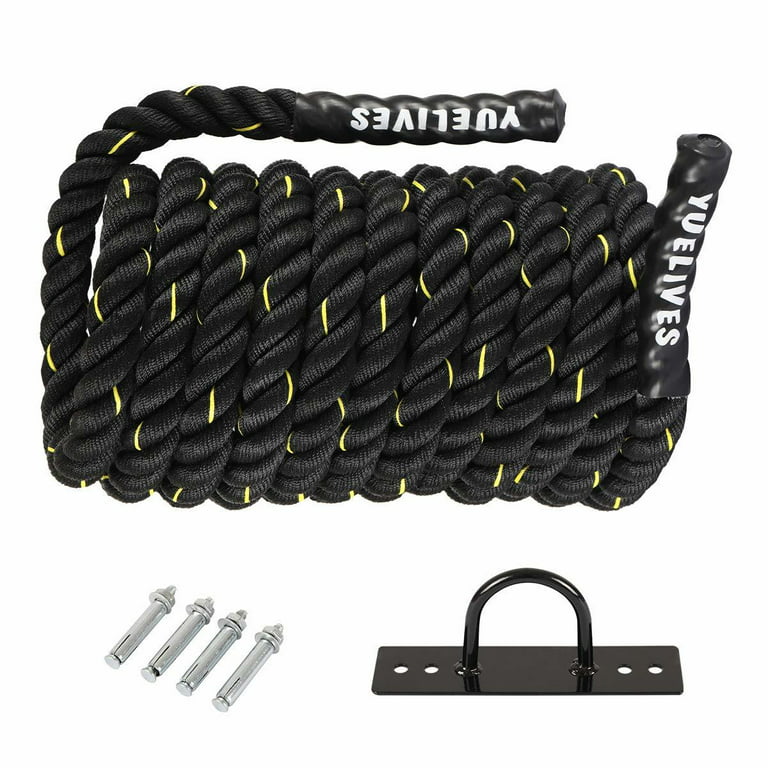 YUELIVES Battle Ropes with Anchor Kit, 1.5/2 Inch Full Body