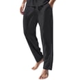 thumbnail image 1 of YUELONGHU Adult Men Casual Pants Casual Pants for Men Stretch Waist Mens Fashion Casual Solid Color Try Breathable and Linen Pocket Elastic Waist Large Size Pants Trousers, 1 of 8