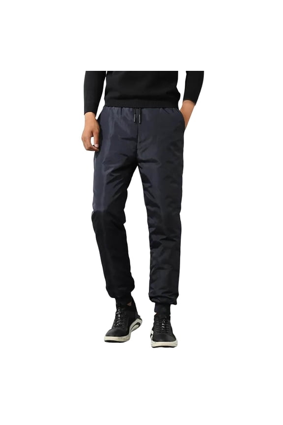 Adult Men Casual Pants Kaki Pants for Men Men Inside and Outside Wear Cold Warm Thick High Waist Loose Large Size Elastic Pants