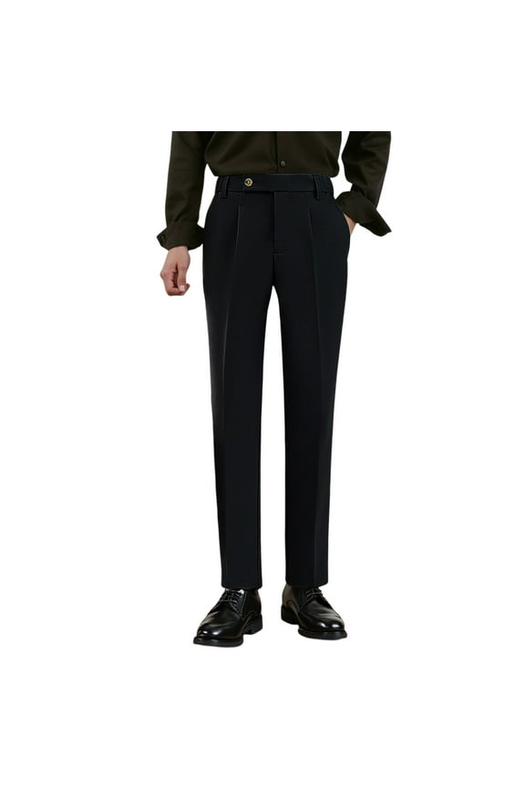 Adult Men Casual Pants Khaki Pants Mens Men's Solid Colour Loose Straight Draped Casual Style Trousers Spring Summer Suit Trousers