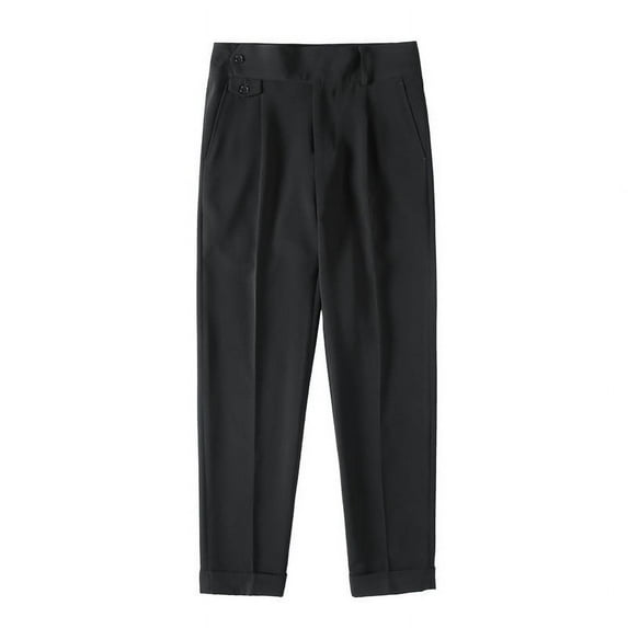 YUELONGHU Adult Men Casual Pants Men Cargo Pants Work Men's Slim Fit Small Feet High Waist Business Solid Color Casual Suit Pants