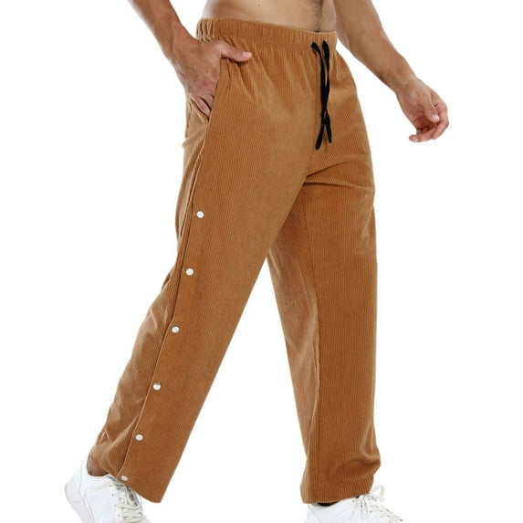 YUELONGHU Adult Men Casual Pants Men Cargo Pants with Pockets Slim Fit Striped Loose Button up Casual Pants for All Day Comfort and Style