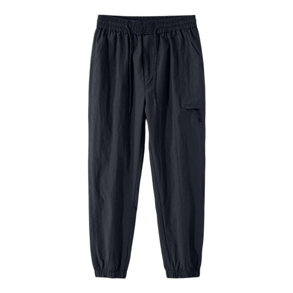 YUELONGHU Adult Men Casual Pants Men's Cargo Pants Relaxed Fit Drawstring Men's Summer Elastic Waist Pants Men's Workwear Punch Pants Loose Casual Drawstring Casual Pants