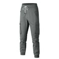 thumbnail image 1 of YUELONGHU Adult Men Casual Pants Men's Casual Pants Elastic Waist Drawstring Men's Pocket Drawstring Casual Japanese Work Pants Men's Summer Drawstring Work Pants, 1 of 4