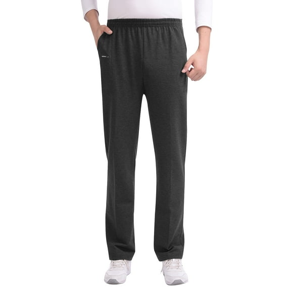 YUELONGHU Adult Men Casual Pants Mens Cargo Pants Black Baggy Mens Spring and Autumn Sports and Leisure Casual Solid Zipper Pocket Pants Long Pants