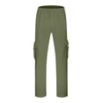 thumbnail image 1 of YUELONGHU Adult Men Casual Pants Mens Cargo Pants Mens Hop Pants Casual Solid Color Track Lace up Workout Pants with Pocket, 1 of 7