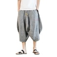 thumbnail image 1 of YUELONGHU Adult Men Casual Pants Mens Casual Pants Elastic Waist Stretch Retro Hop Large Pockets Design Sense Wide Leg Work Punch Pants Fashion Wind Pants, 1 of 5