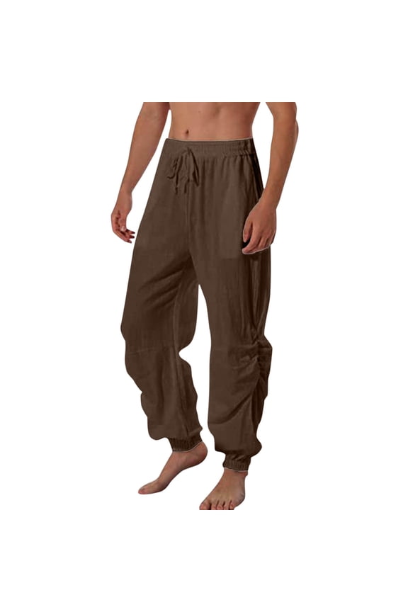 Adult Men Casual Pants Mens Dress Pants Male Casual Solid Lateral Fold Loose Pants Drawstring Pocket Splice Pant Trousers