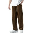 thumbnail image 1 of YUELONGHU Adult Men Casual Pants Mens Pants Men's Spring and Autumn Fashion Casual Casual Pants Solid Color Straight Loose Sweatpants Corduroy Casual Pants, 1 of 8