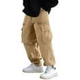 thumbnail image 1 of YUELONGHU Adult Men Casual Pants Work Pants for Men Spring Autumn Male Minimalist Solid Color Zipper Pocket Cargo Pants, 1 of 9