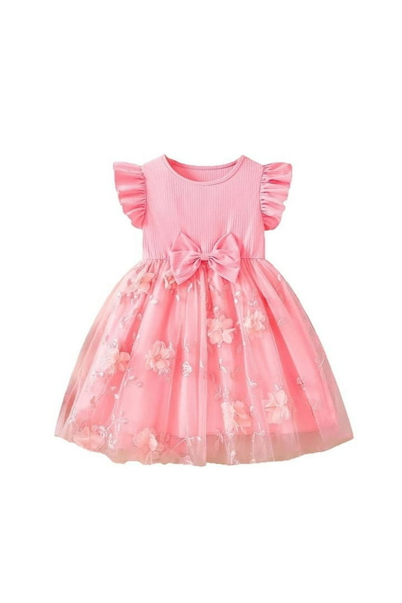 Girls Fashion Dresses Baby Girl Dresses 3-6 Months Baby Girl Dresses Spring and Fall Long Sleeve Heart Pattern Patchwork Baby Dress 7-8 Years