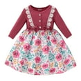 thumbnail image 1 of YUELONGHU Girls Fashion Dresses Girl Dresses Size 6/7 Toddler Girls Long Sleeve Floral Prints Dress Dance Party Dresses Fall Winter Clothes 4-5 Years, 1 of 7