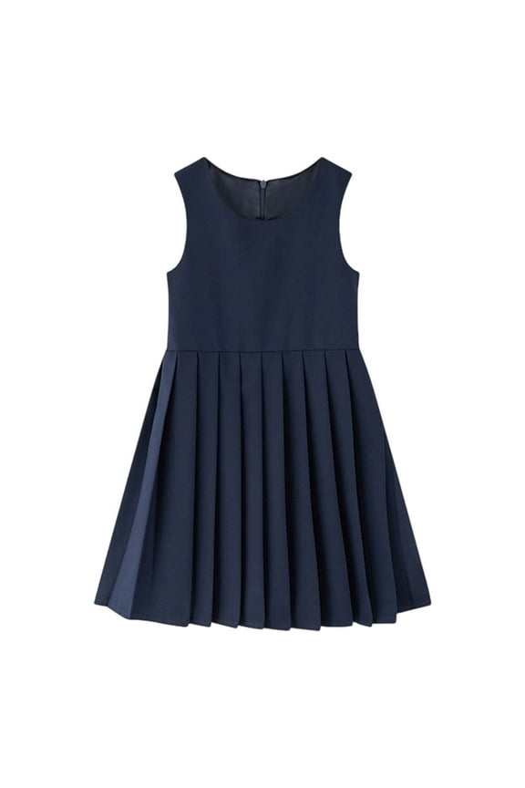 Girls Fashion Dresses Toddler Girl Dress Sandals White Girls School Style Dress Casual Pinafore Dress for Kids Daily Wear Spring Summer Outfit Elastic Comfortable 9-10 Years